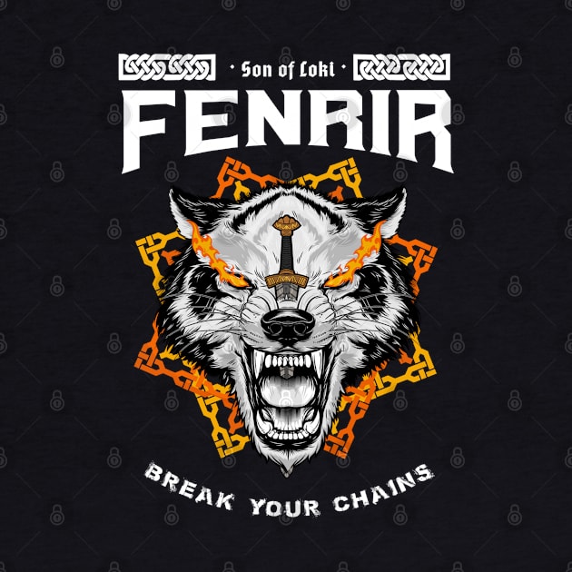 Sons of Loki: Fenrir the unchained-Norse mythology design by JustJoshDesigns